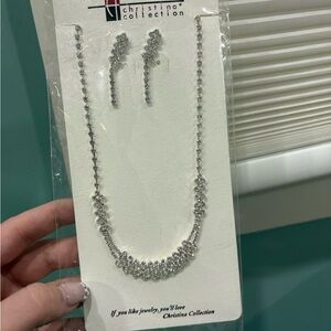 Silver Necklace and Earring Set